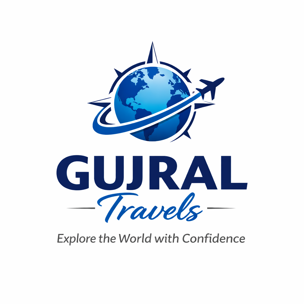 gujral travels logo design